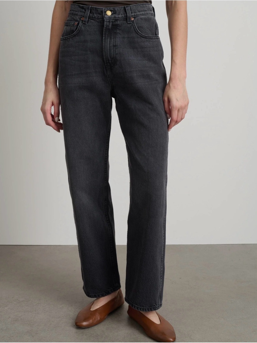 B SIDES Plein Straight Leg Jeans Stil Black Denim 27